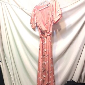 NWT DKNY Coral Floral Maxi Dress Size XS